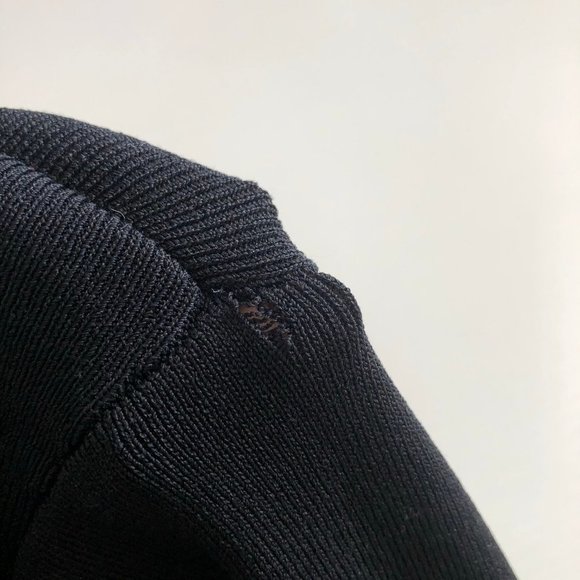 Scott Taylor Open Front Cardigan Black Ribbed Knit Women's Size Large - Picture 6 of 10